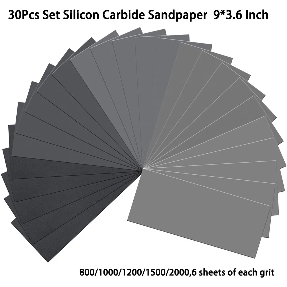 30pcs Set Black Silicon Carbide Sandpaper Wet Dry Sandpaper For Metal Wood Polishing Grinding Home Improvement Abrasive Tools
30pcs Set Black Silicon Carbide Sandpaper Wet Dry Sandpaper For Metal Wood Polishing Grinding Home Improvement Abrasive Tools