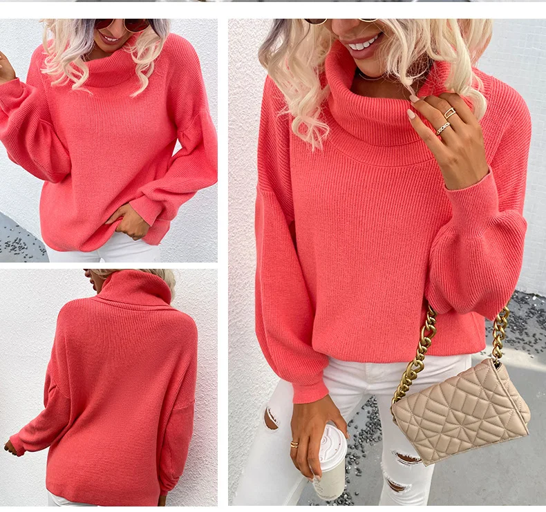 European and American Fashion New Knit Sweater 2021 Autumn and Winter Solid Color Casual Two Lapel Pullover Sweater Top Women
European and American Fashion New Knit Sweater 2021 Autumn and Winter Solid Color Casual Two Lapel Pullover Sweater Top Women