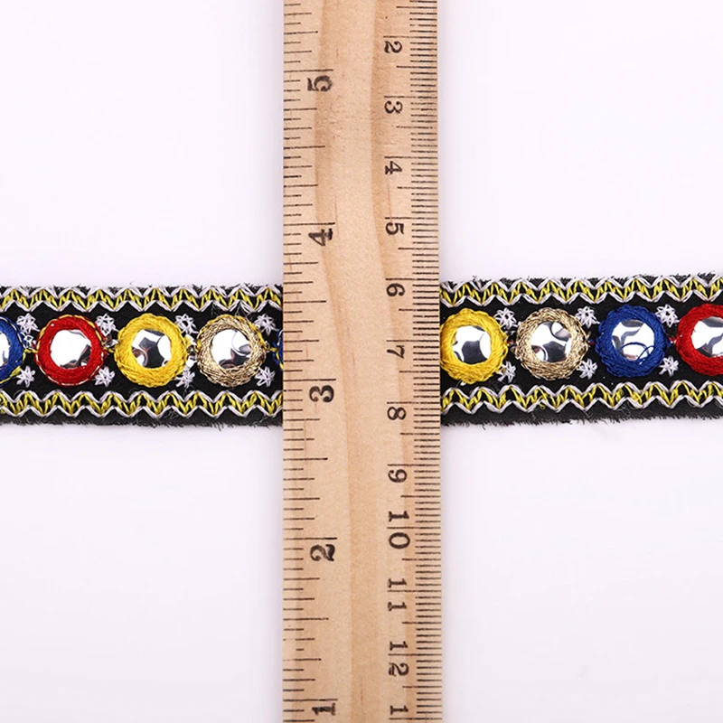 10 Yards 24mm Embroidered Ethnic Mirror Webbing Indian Trim Sewing For Bag Hat Clothing Decoration DIY Handmade Craft 4 Colors 
10 Yards 24mm Embroidered Ethnic Mirror Webbing Indian Trim Sewing For Bag Hat Clothing Decoration DIY Handmade Craft 4 Colors