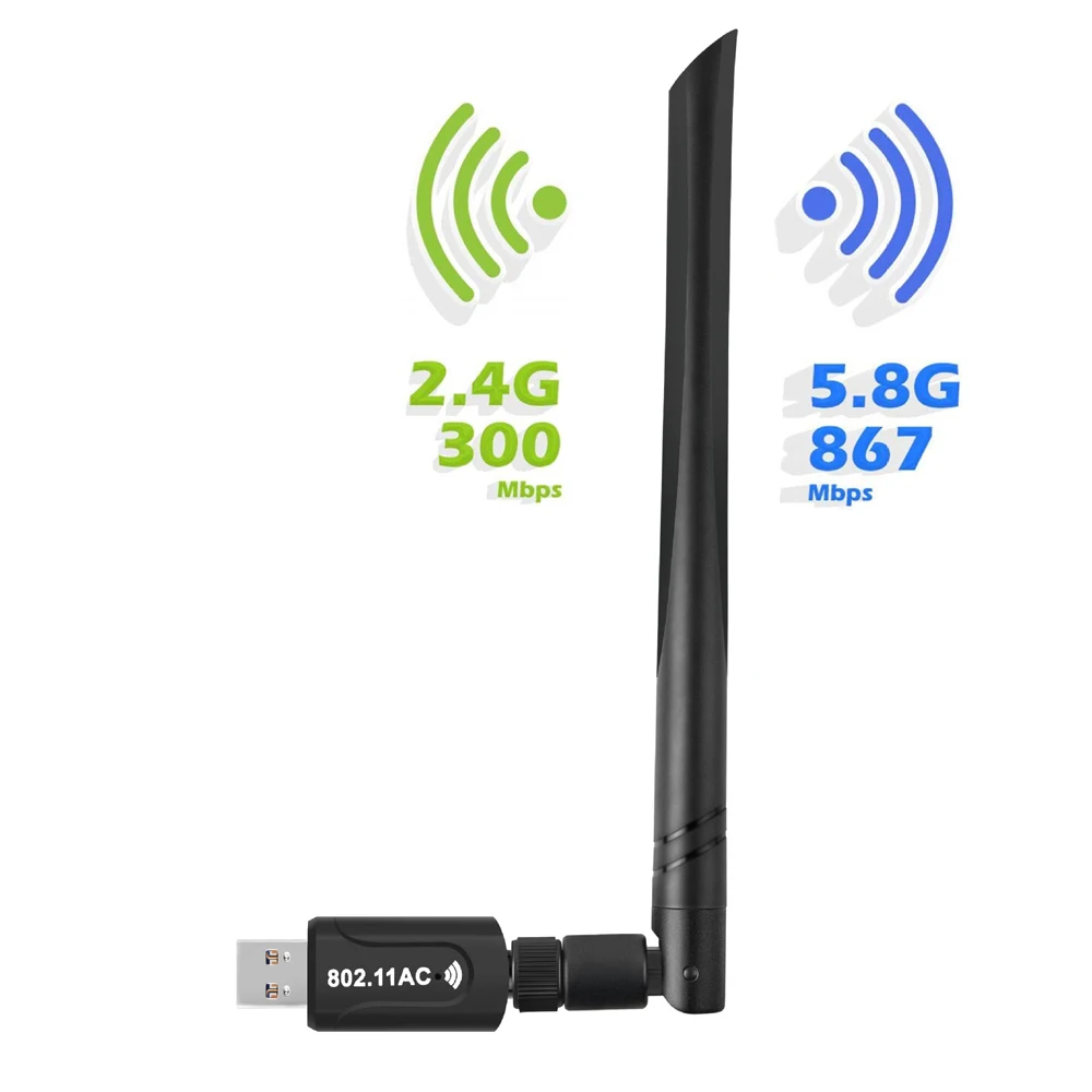 New Arrival 1200Mbps Wireless USB Wifi Adapter Dongle Dual Band 2.4G/5GHz w/Antenna 802.11AC
New Arrival 1200Mbps Wireless USB Wifi Adapter Dongle Dual Band 2.4G/5GHz w/Antenna 802.11AC