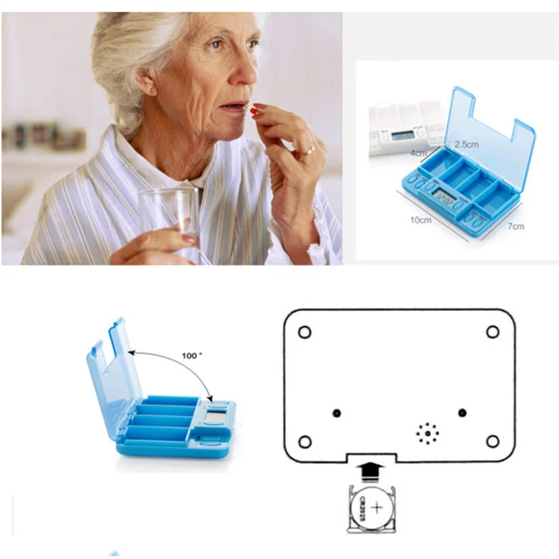4 Grid pill box medicine Storage Box Electronic Timing Reminder Medicine Boxes Alarm Timer Pills Organizer Pill Drug Container
4 Grid pill box medicine Storage Box Electronic Timing Reminder Medicine Boxes Alarm Timer Pills Organizer Pill Drug Container