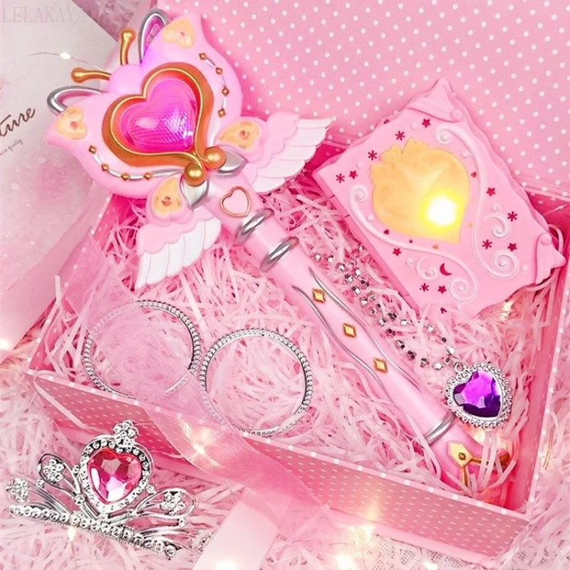 Gorgeous Light pink girl Magic Wand Necklace Crown Kid Toy Fairy Stick Princess Music Luminous Stick Girl Xmas cosplay Gift
Gorgeous Light pink girl Magic Wand Necklace Crown Kid Toy Fairy Stick Princess Music Luminous Stick Girl Xmas cosplay Gift