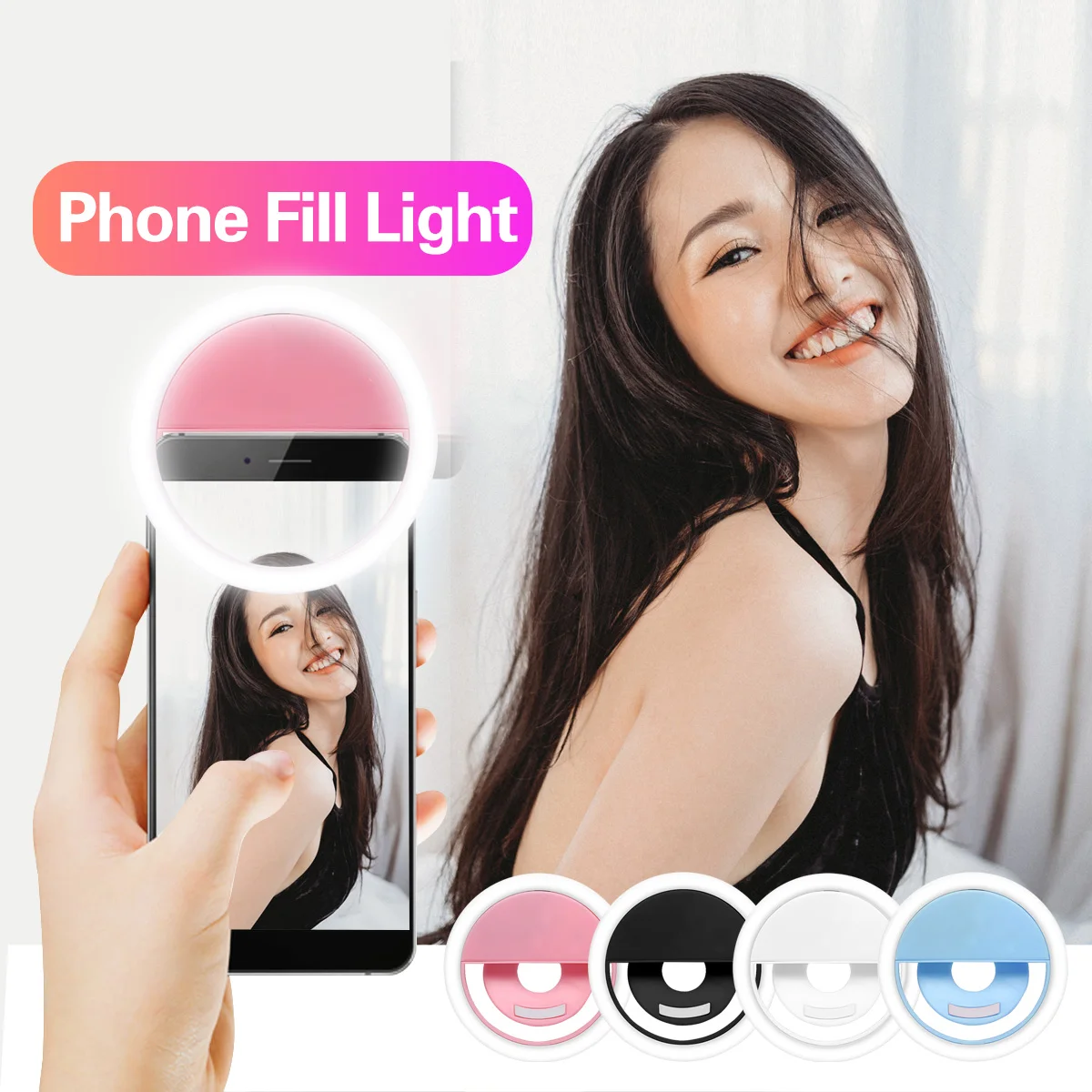 ANMONE Led Fill Light Ring Selfie Lamp for Phone Camera Portable ClipOn Lamps Women Girl Night Darkness Beauty Enhancing Lights
ANMONE Led Fill Light Ring Selfie Lamp for Phone Camera Portable ClipOn Lamps Women Girl Night Darkness Beauty Enhancing Lights