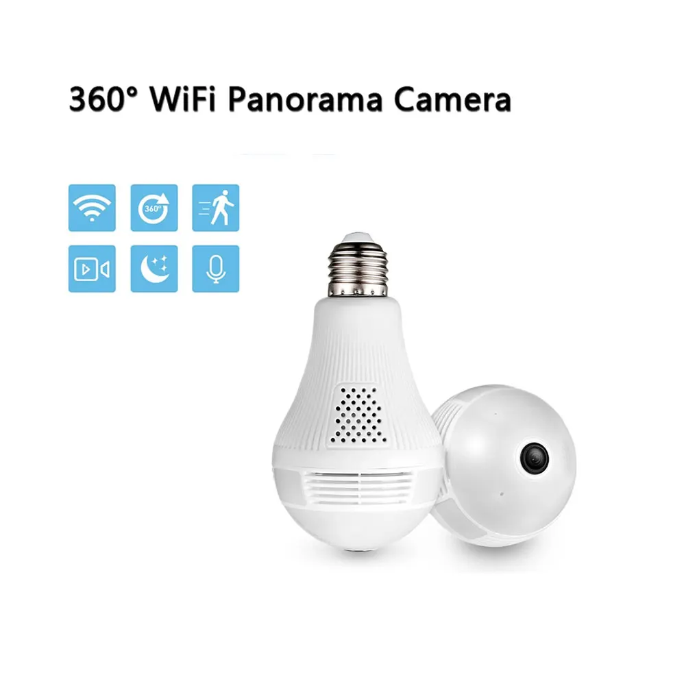 Hot Sale 360 Degree LED Light 1080P Wireless Panoramic Home Security WiFi Fisheye Bulb Lamp IP Camera Two Ways Audio Security
Hot Sale 360 Degree LED Light 1080P Wireless Panoramic Home Security WiFi Fisheye Bulb Lamp IP Camera Two Ways Audio Security