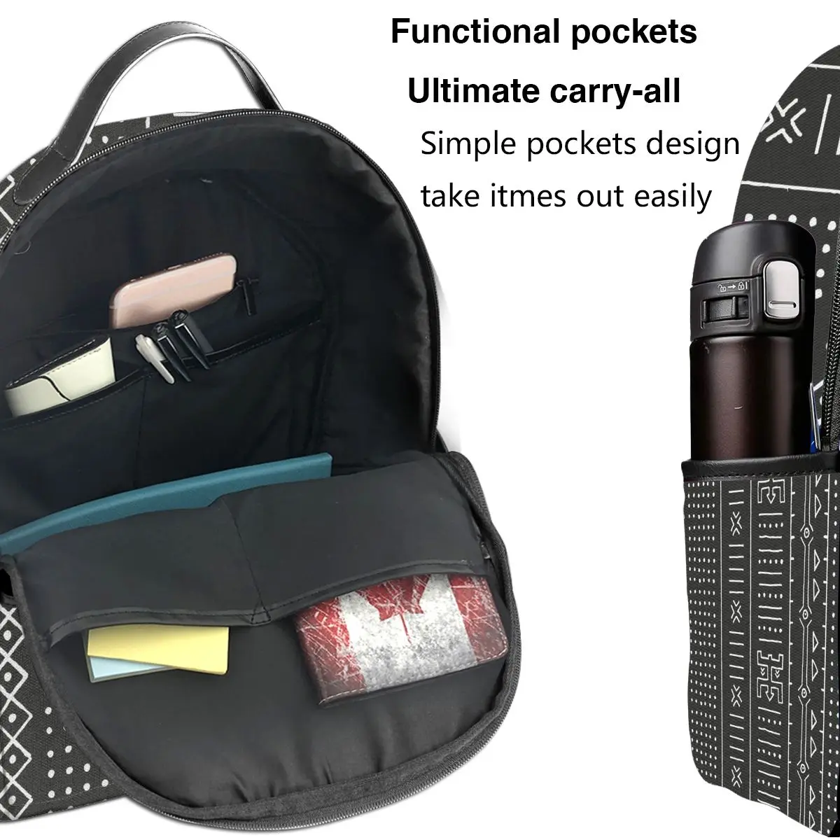 Women Backpacks Female School Bag Girls Traditional African Black And White Tribal Ethnic Travel Bag
Women Backpacks Female School Bag Girls Traditional African Black And White Tribal Ethnic Travel Bag