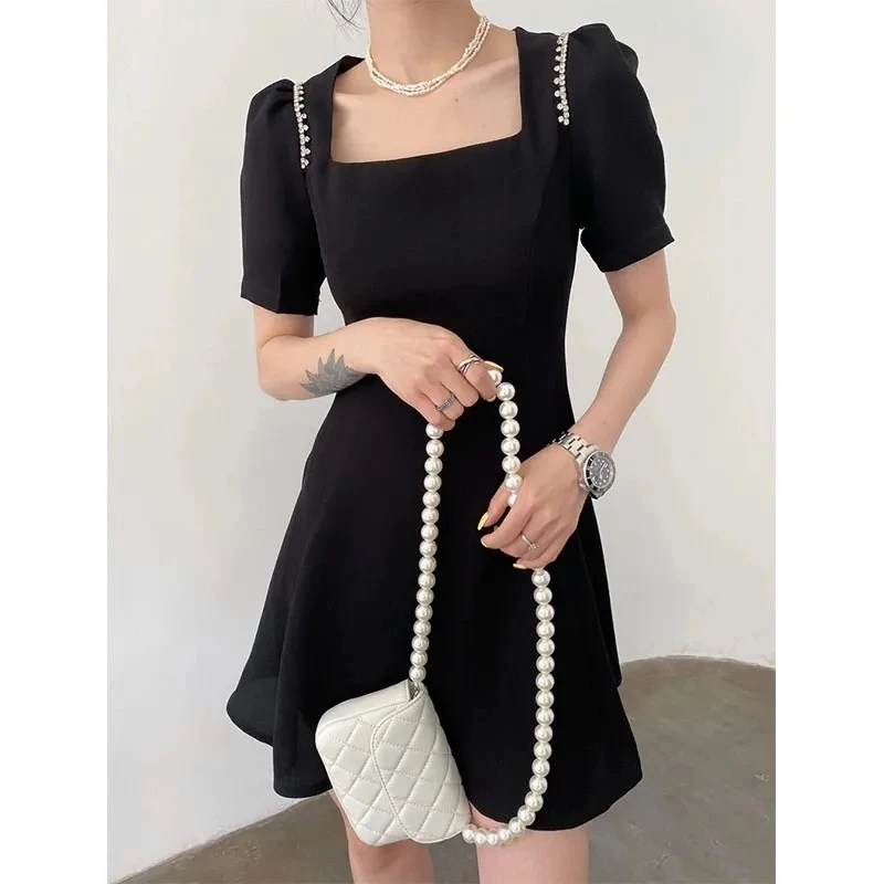 The new women's dress women's bubble sleeve trim collar temperament summer short-sleeved solid color bestidos de navidad
The new women's dress women's bubble sleeve trim collar temperament summer short-sleeved solid color bestidos de navidad