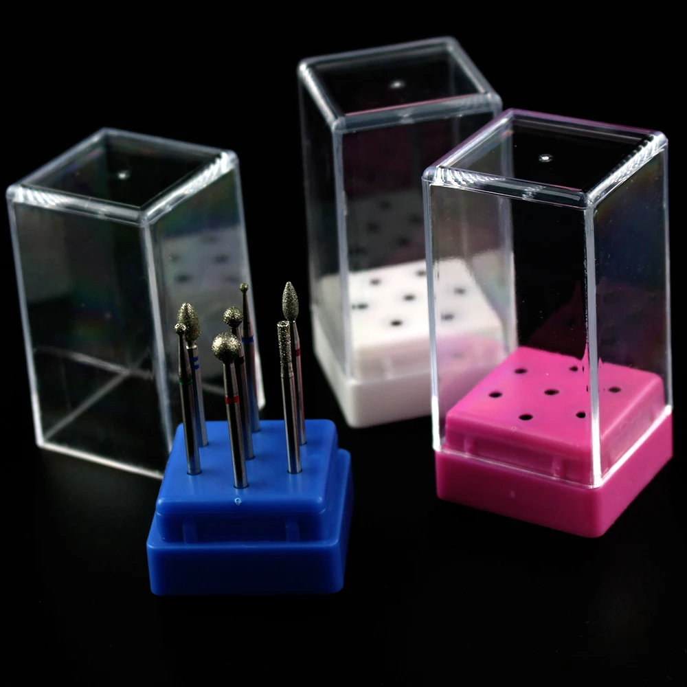 Прозрачная коробка для хранения 10/20/30 слотов электрическое сверло ногтей
