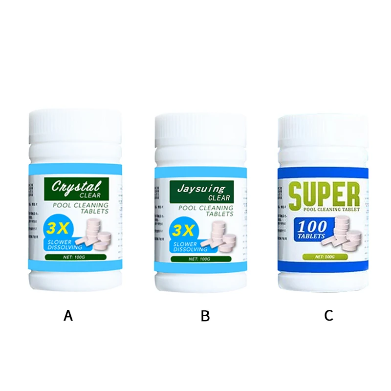 100 Tablets Durable Pool Practical Multi-funcrional Cleaning Tablet Pool Clarifier Chemical Floater Dispenser High Efficient
100 Tablets Durable Pool Practical Multi-funcrional Cleaning Tablet Pool Clarifier Chemical Floater Dispenser High Efficient