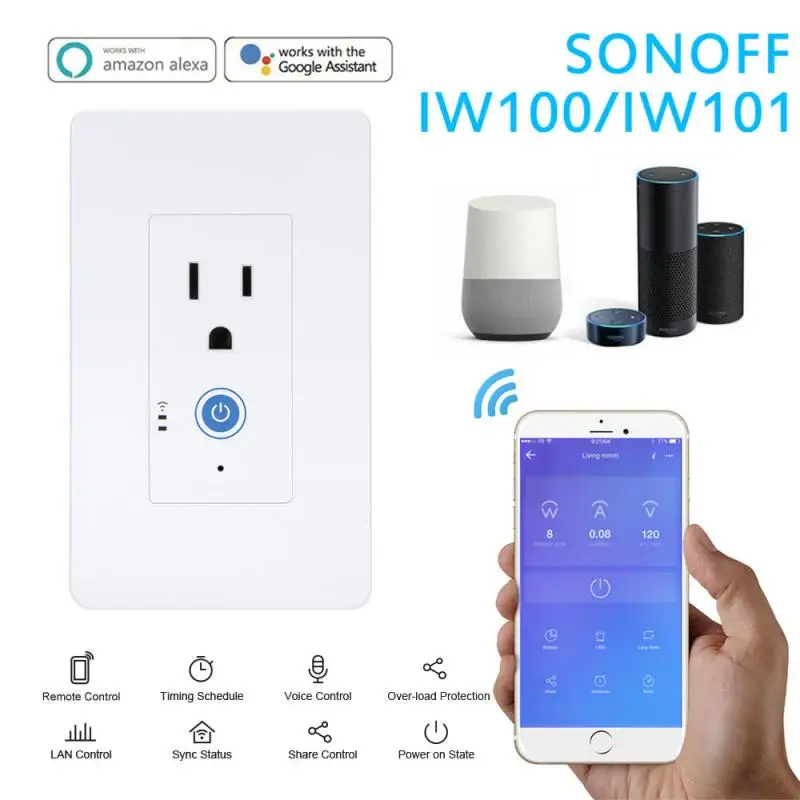 SONOFF TX Series IW100/IW101 Wi-Fi Smart Power Monitoring Wall Socket&Switch Smart Home Automation Work With Google Home Alexa
SONOFF TX Series IW100/IW101 Wi-Fi Smart Power Monitoring Wall Socket&Switch Smart Home Automation Work With Google Home Alexa