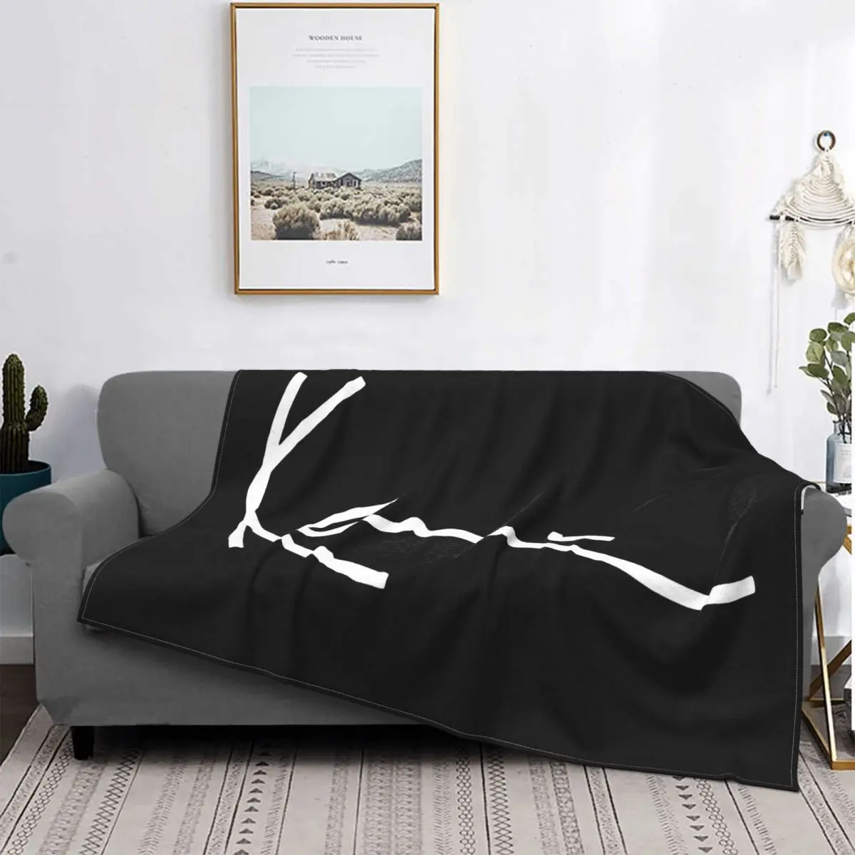 Фирменное фланелевое одеяло с принтом Карла Кани по низкой цене | Дом и сад