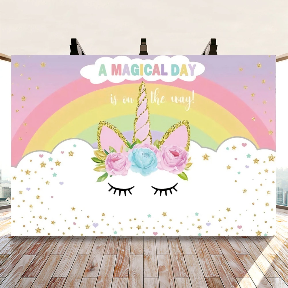 Customizable Rainbow Unicorn Photography Backgrounds Vinyl Cloth Photo Shootings Baby Shower Kids Birthday Wedding Backdrops
Customizable Rainbow Unicorn Photography Backgrounds Vinyl Cloth Photo Shootings Baby Shower Kids Birthday Wedding Backdrops