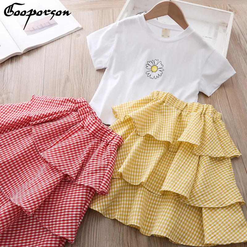 Gooporson Summer Kids Clothes Flower Short Sleeve Shirt&Cake Skirt Little Girls Clothing Set Korean Fashion Children Outfits
Gooporson Summer Kids Clothes Flower Short Sleeve Shirt&Cake Skirt Little Girls Clothing Set Korean Fashion Children Outfits