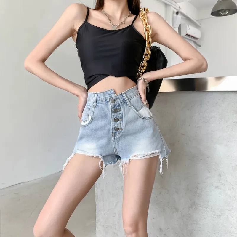 GUUZYUVIZ Summer New Mini Short Jeans Woman Sexy Casual High Waist Button Cotton Korean Denim Spodenki Damskie Tassel Hold
GUUZYUVIZ Summer New Mini Short Jeans Woman Sexy Casual High Waist Button Cotton Korean Denim Spodenki Damskie Tassel Hold