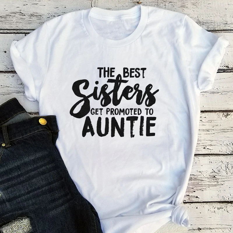 Best Sisters Get Promoted To Auntie Funny T-Shirts Womens Summer Graphic Tees Women 2021 Gift for Aunt Harajuku Pink
Best Sisters Get Promoted To Auntie Funny T-Shirts Womens Summer Graphic Tees Women 2021 Gift for Aunt Harajuku Pink