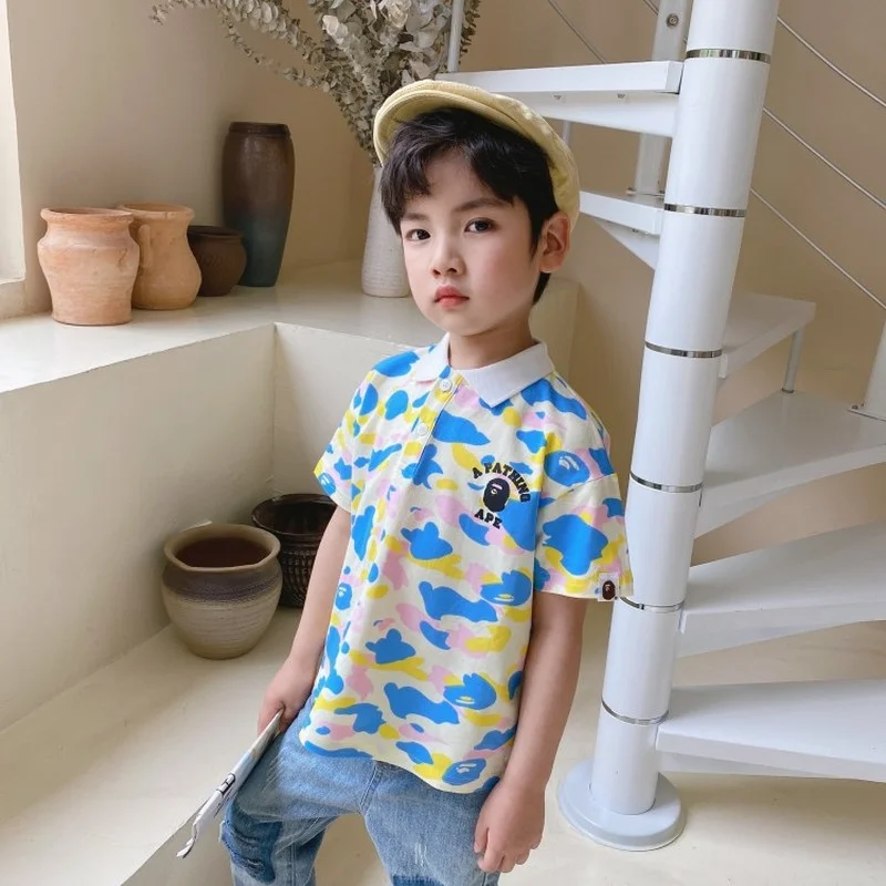 2021 Polo Shirts Full Print Camouflage Short Sleeve Cotton T-shirt for Boy Luxury Brand Clothes Poles for Children Baby Clothes
2021 Polo Shirts Full Print Camouflage Short Sleeve Cotton T-shirt for Boy Luxury Brand Clothes Poles for Children Baby Clothes