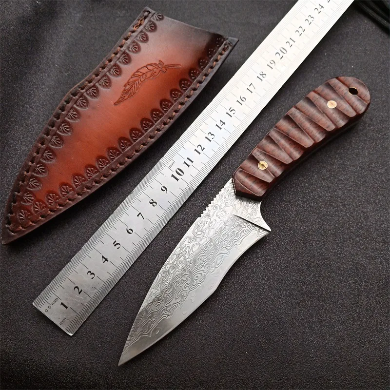 Damascus Vg10 Blade Steel Knife Particle Sandalwood High Hardness Outdoor Straight Knife Tool Portable Survival Military Knife
Damascus Vg10 Blade Steel Knife Particle Sandalwood High Hardness Outdoor Straight Knife Tool Portable Survival Military Knife