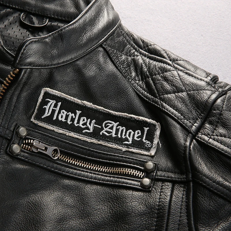 Leather free shipping Men Genuine Vintage Classic Warm Motorcycle Biker Black Jacket Skull Embroidery Cowhide Coat
Leather free shipping Men Genuine Vintage Classic Warm Motorcycle Biker Black Jacket Skull Embroidery Cowhide Coat