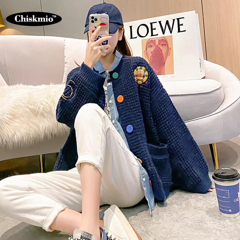 Women Warm Knitted Sweater Single-Breasted O-Neck Knit Cardigan Pocket Design Knitting Outwear Woman Korean Thick Twist Knitwear
Women Warm Knitted Sweater Single-Breasted O-Neck Knit Cardigan Pocket Design Knitting Outwear Woman Korean Thick Twist Knitwear