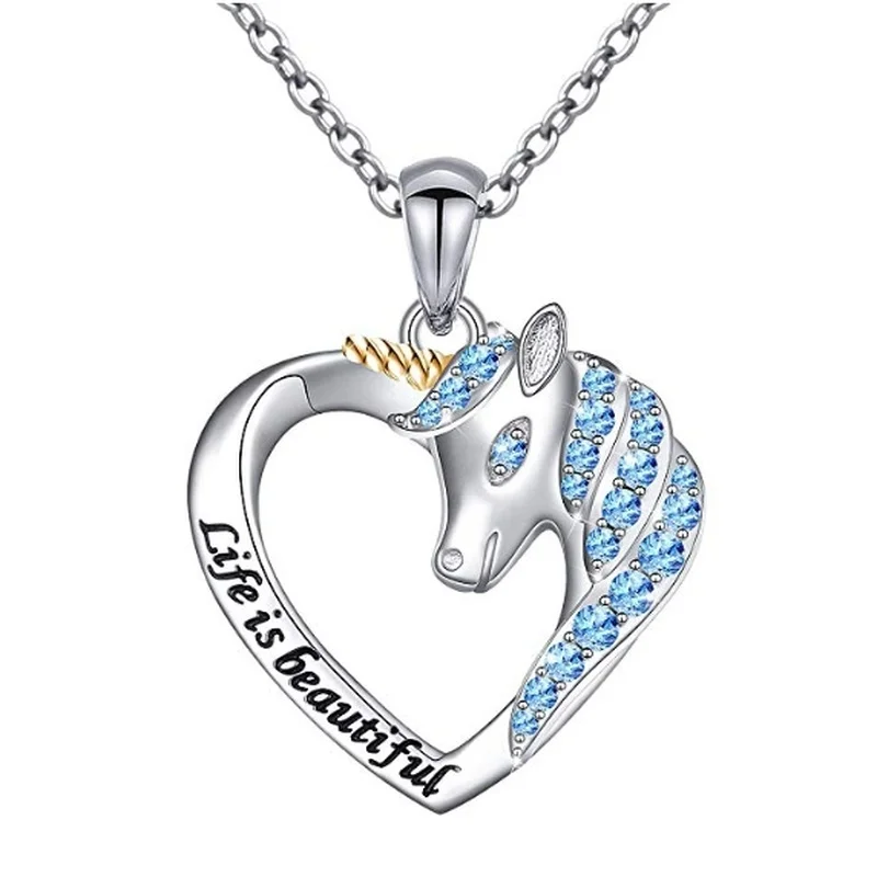New fashion classic pure unicorn pendant necklace women chain necklace wedding Valentine's Day jewelry gift wholesale
New fashion classic pure unicorn pendant necklace women chain necklace wedding Valentine's Day jewelry gift wholesale