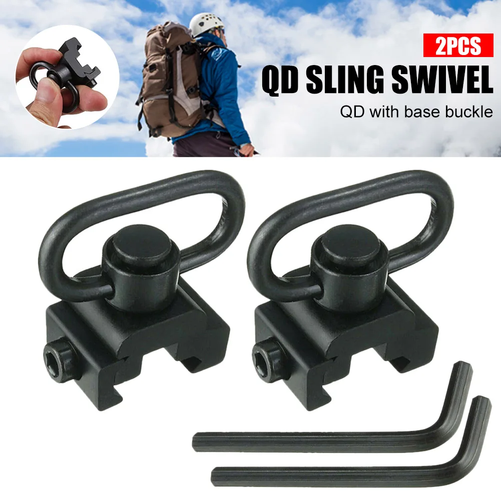 2 Pack QD Sling Swivels With Sling Adapter 360° Rotatable 20mm Mount Base Heavy Duty Quick Release Push Button
2 Pack QD Sling Swivels With Sling Adapter 360° Rotatable 20mm Mount Base Heavy Duty Quick Release Push Button