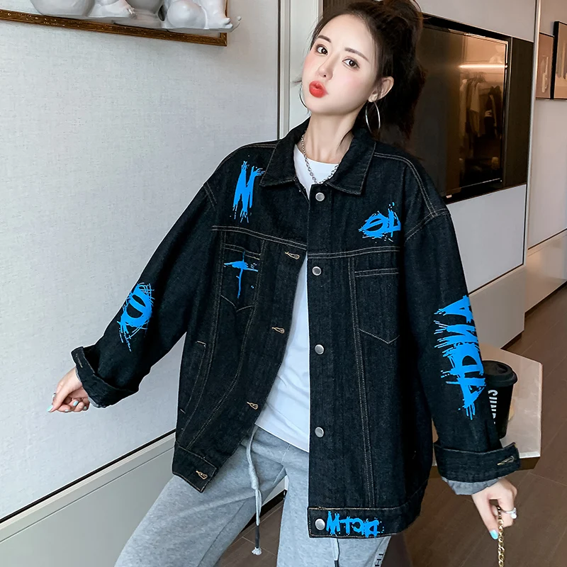 Retro graffiti denim jacket women fall 2021 new loose fashion street fashion tooling jacket YR2112
Retro graffiti denim jacket women fall 2021 new loose fashion street fashion tooling jacket YR2112