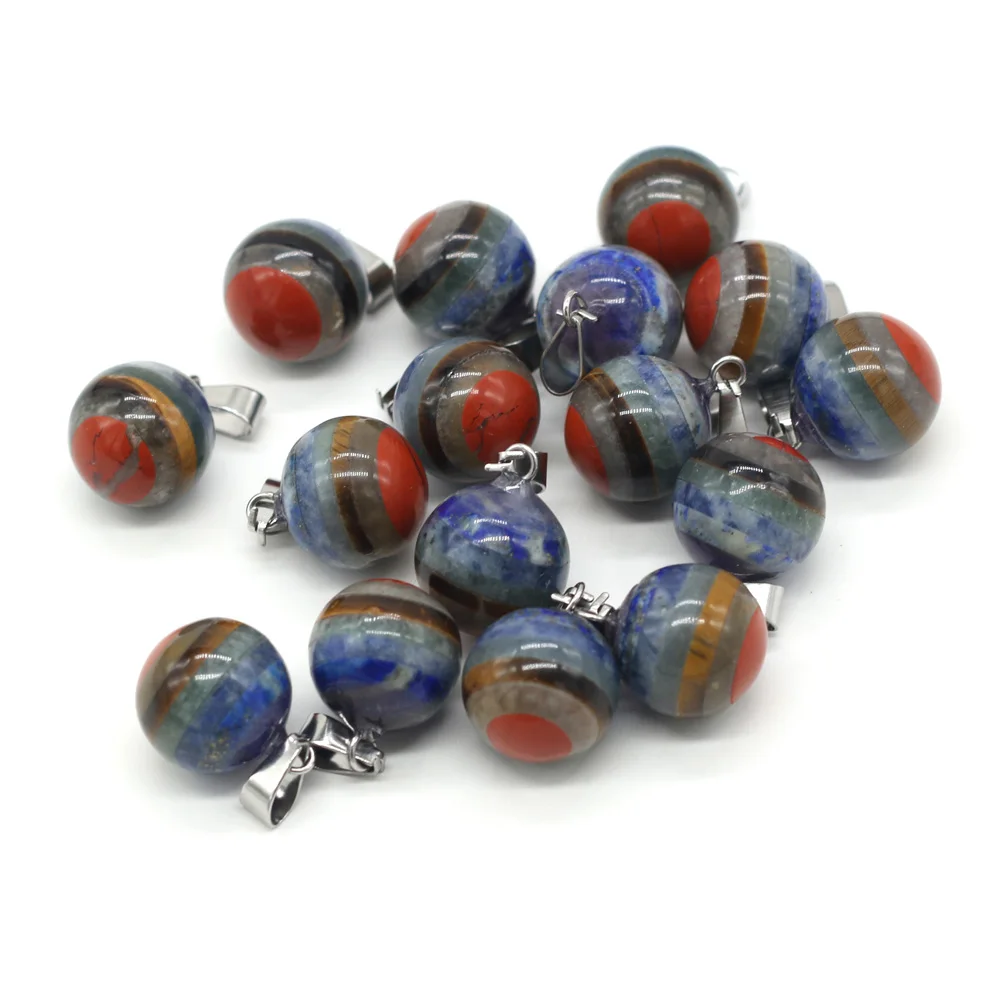 Natural Stone Pendant Round Shape Reiki Heal 7 Chakras Energy Crystal for Trendy Jewelry Making DIY Necklace Earrings
Natural Stone Pendant Round Shape Reiki Heal 7 Chakras Energy Crystal for Trendy Jewelry Making DIY Necklace Earrings