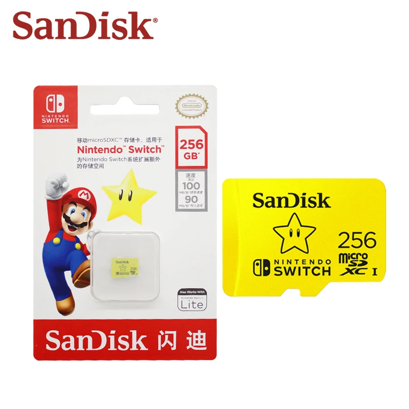 SanDisk Memory Card 256GB U3 High Speed Read up to 100Mb/s Micro SD Card UHS-I 128GB TF Card 4K Ultra HD For Nintendo Switch 
SanDisk Memory Card 256GB U3 High Speed Read up to 100Mb/s Micro SD Card UHS-I 128GB TF Card 4K Ultra HD For Nintendo Switch