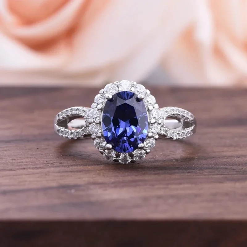 Vintage S925 Silver Ring For Women's 8*10mm Oval Created Sapphire Diamond Rings Party Anniversary Jewelry 2021 New
Vintage S925 Silver Ring For Women's 8*10mm Oval Created Sapphire Diamond Rings Party Anniversary Jewelry 2021 New