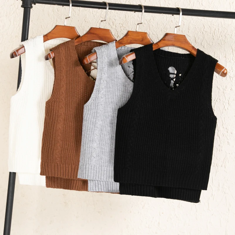 Sweaters Cropped Sweater Sleeveless Vest Women Korean Style Tops Blouse Clothing Women's Pullover Warm Padded Woman Female
Sweaters Cropped Sweater Sleeveless Vest Women Korean Style Tops Blouse Clothing Women's Pullover Warm Padded Woman Female