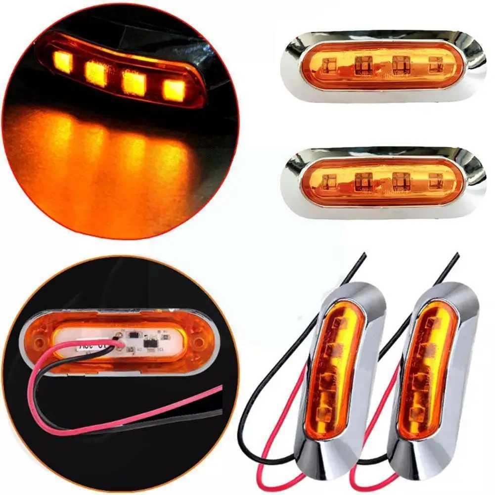 10pcs Side Marker Tail Light Amber 4 SMD 12/24V Waterproof Light Ndicator Light Led Lamp Marker Truck Lamp Trailer Rear Sid C9W6
10pcs Side Marker Tail Light Amber 4 SMD 12/24V Waterproof Light Ndicator Light Led Lamp Marker Truck Lamp Trailer Rear Sid C9W6
