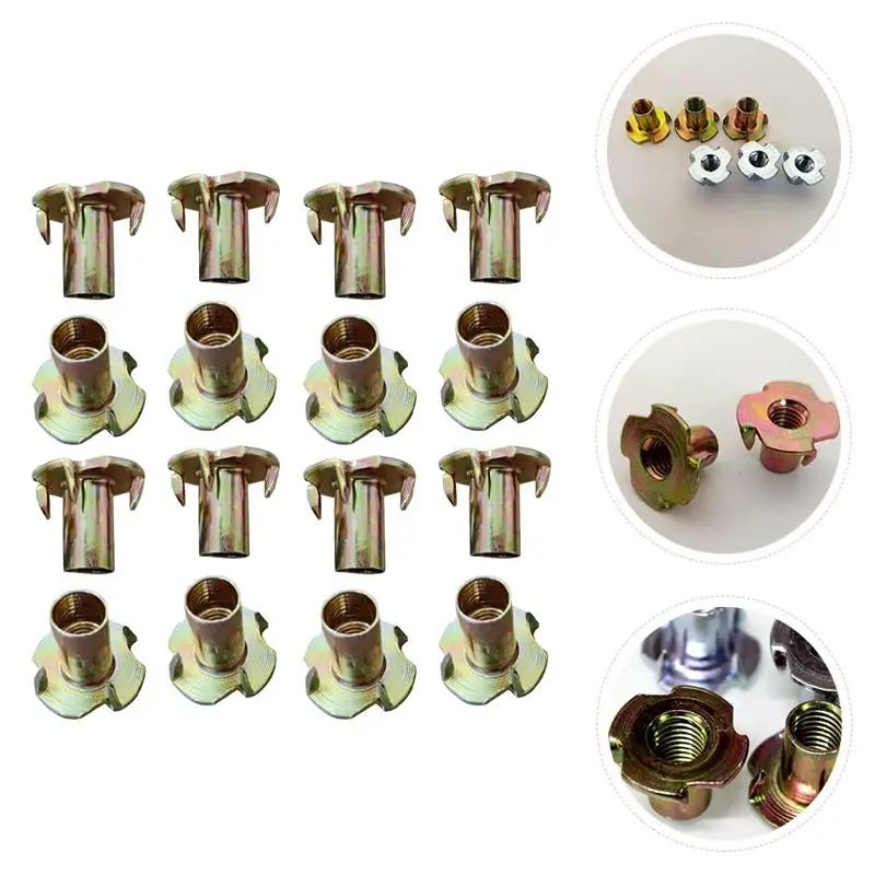100pcs 4 Pronged Tee Nuts Assortment Kit for Wood Rocks Climbing Holds Hardwares
100pcs 4 Pronged Tee Nuts Assortment Kit for Wood Rocks Climbing Holds Hardwares