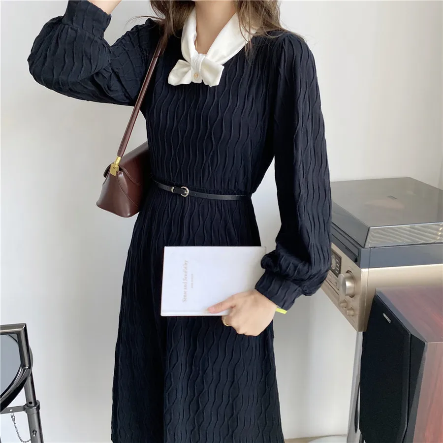 2021 New Vintage Elegant Dress Women OL Autumn Winter Dress Formal Work Loose Bow Collar Long Dresses Vestidos with Belt
2021 New Vintage Elegant Dress Women OL Autumn Winter Dress Formal Work Loose Bow Collar Long Dresses Vestidos with Belt