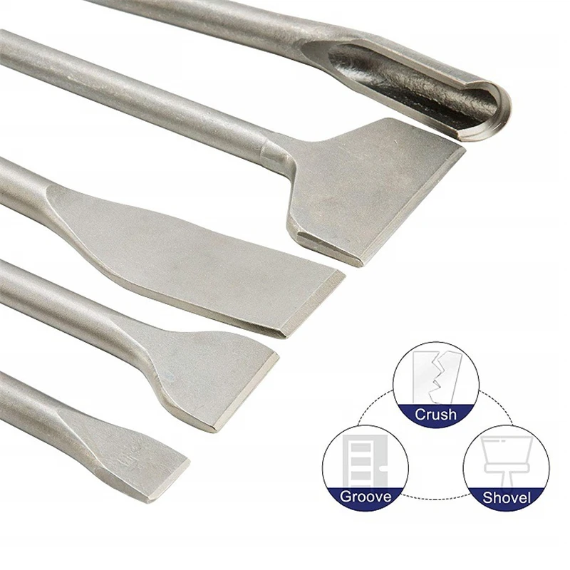 6Pcs SdS Plus Square Shank Electric Hammer Drill Bit Groove Chisels Used For Concrete, Brick Wall Demolition And Drilling
6Pcs SdS Plus Square Shank Electric Hammer Drill Bit Groove Chisels Used For Concrete, Brick Wall Demolition And Drilling