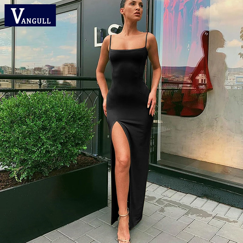 Vangull модное сексуальное платье на бретельках женское платье без рукавов с открытой спиной 2021 летнее Новое тонкое длинное платье с разрезом ... 
Vangull модное сексуальное платье на бретельках женское платье без рукавов с открытой спиной 2021 летнее Новое тонкое длинное платье с разрезом ...