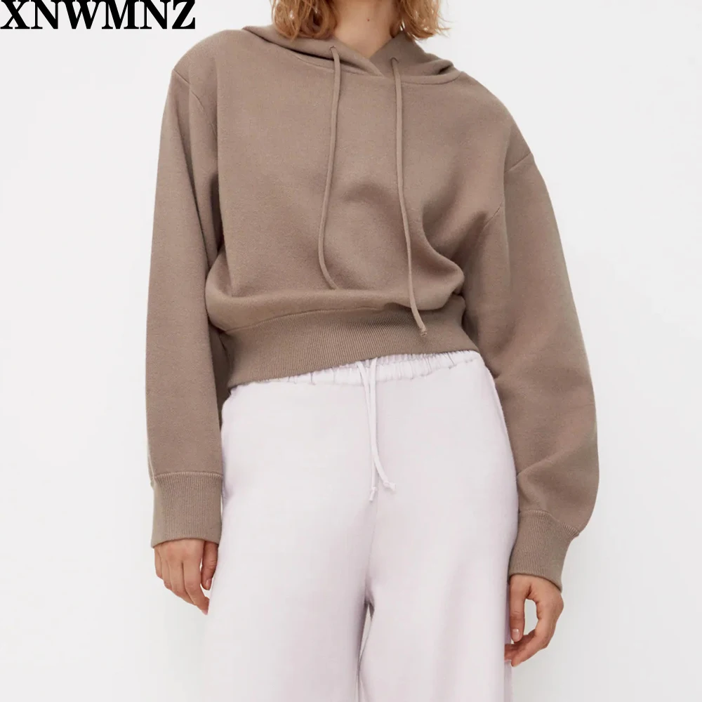XNWMNZ Women Fashion Knit hoodie Vintage high neck Long cuffed sleeves adjustable drawstring hood Female Pullovers Chic Tops
XNWMNZ Women Fashion Knit hoodie Vintage high neck Long cuffed sleeves adjustable drawstring hood Female Pullovers Chic Tops