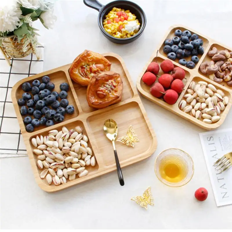 4 Grids Bamboo Snack Plate Rectangle Snack Plate Fruit Bread Tray Dishes Organizer Rack Refreshment Plate Kitchen Party Supplies
4 Grids Bamboo Snack Plate Rectangle Snack Plate Fruit Bread Tray Dishes Organizer Rack Refreshment Plate Kitchen Party Supplies