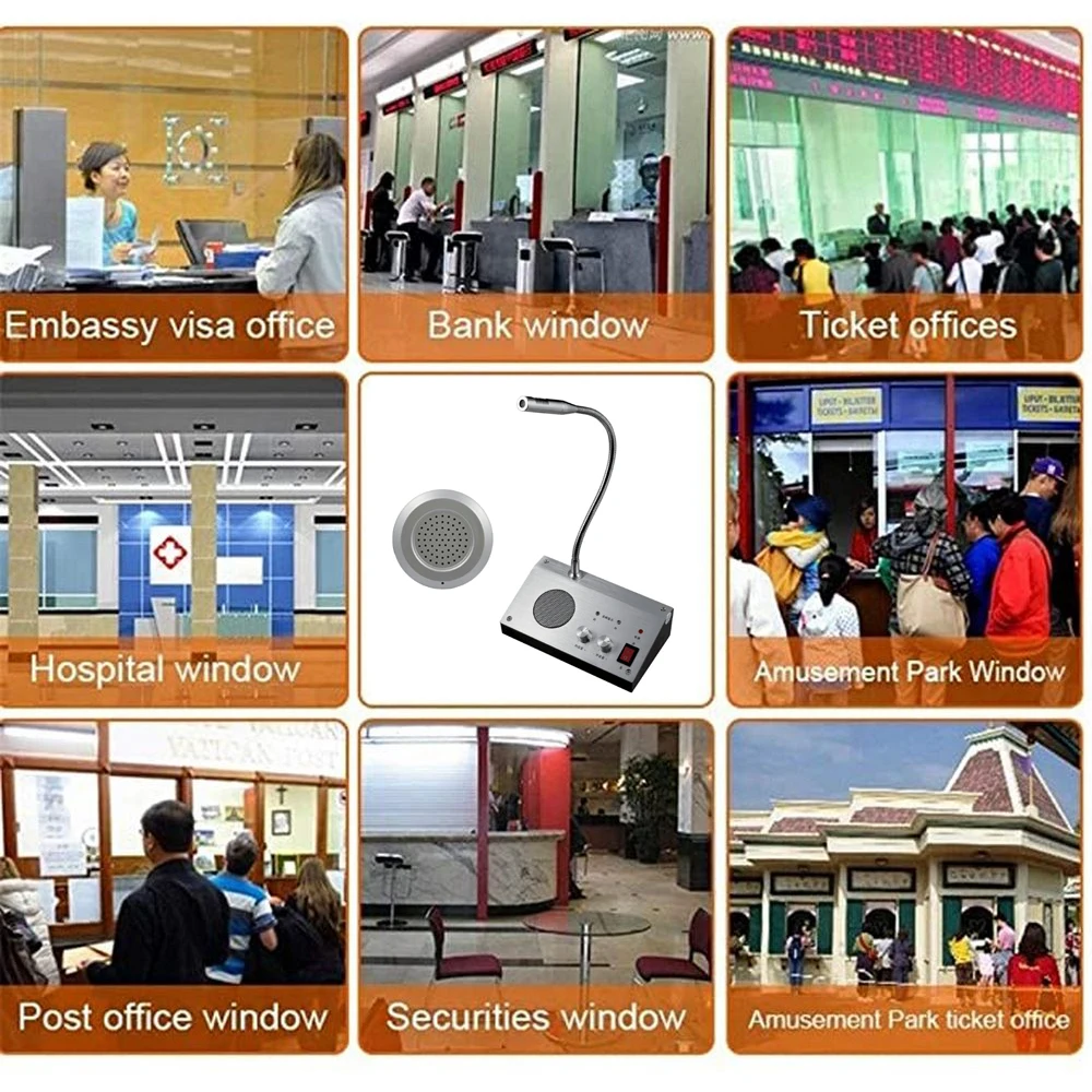 Dual Channel Intercom Portable Ticket window Intercom Speaker with Automatic Noise Suppression for Bank Office Hospital Store
Dual Channel Intercom Portable Ticket window Intercom Speaker with Automatic Noise Suppression for Bank Office Hospital Store