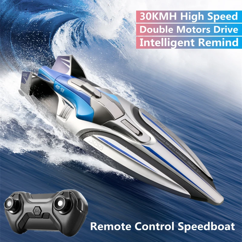 RC Boat 30KM/H High-speed Racing Double Motor Drive Sealed Waterproof Intelligent Alarm LED Night Light Remote Control Speedboat
RC Boat 30KM/H High-speed Racing Double Motor Drive Sealed Waterproof Intelligent Alarm LED Night Light Remote Control Speedboat