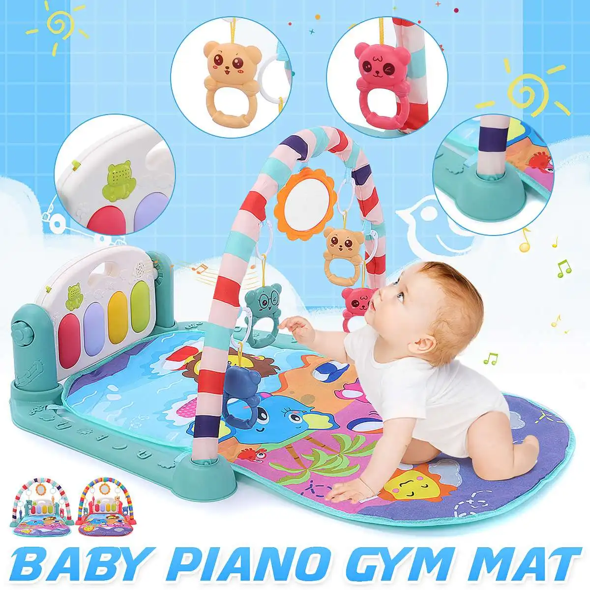 Soft Baby Kid Play Mat Musical Piano Play Music Activity New Fitness Gym Mat for 0-12 Month
Soft Baby Kid Play Mat Musical Piano Play Music Activity New Fitness Gym Mat for 0-12 Month