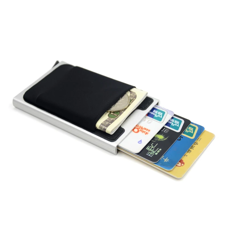 New Credit Card Holder Case Aluminum Wallet With Elasticity Back Pocket Thin Metal RFID Wallet Business ID Card Holder
New Credit Card Holder Case Aluminum Wallet With Elasticity Back Pocket Thin Metal RFID Wallet Business ID Card Holder