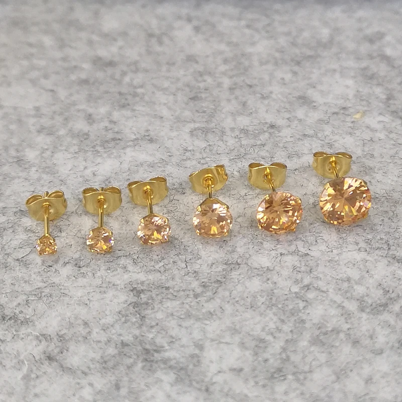 Champagne AAA Zircon 316 L Stainless Steel Brief Stud Earrings For Men And Women Size Frome 3mm to 8mm
Champagne AAA Zircon 316 L Stainless Steel Brief Stud Earrings For Men And Women Size Frome 3mm to 8mm