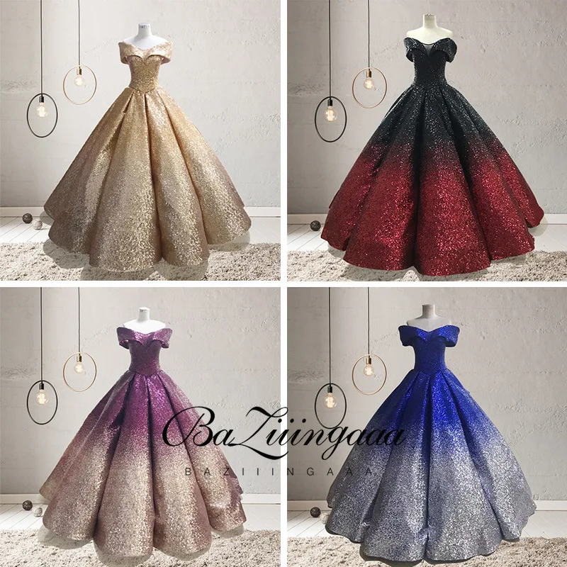 BAZIIINGAAA European and American Prom Dress Summer Gradient Slim Slimming Performance One Word Shoulder Dress Supply
BAZIIINGAAA European and American Prom Dress Summer Gradient Slim Slimming Performance One Word Shoulder Dress Supply