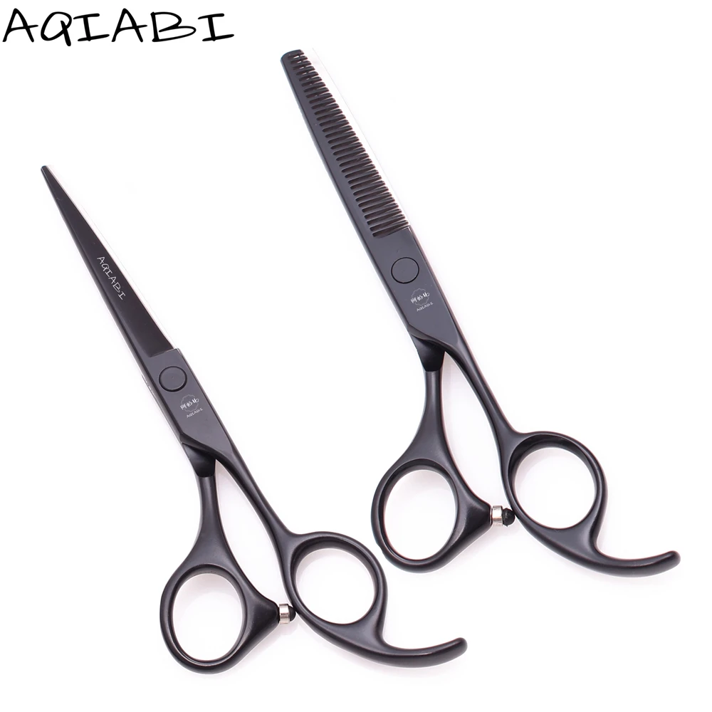 Парикмахерские ножницы AQIABI, 6,0 дюйма, японские стальные ножницы для стрижки волос, ножницы для филировки, черный набор для стрижки A1008 
Парикмахерские ножницы AQIABI, 6,0 дюйма, японские стальные ножницы для стрижки волос, ножницы для филировки, черный набор для стрижки A1008