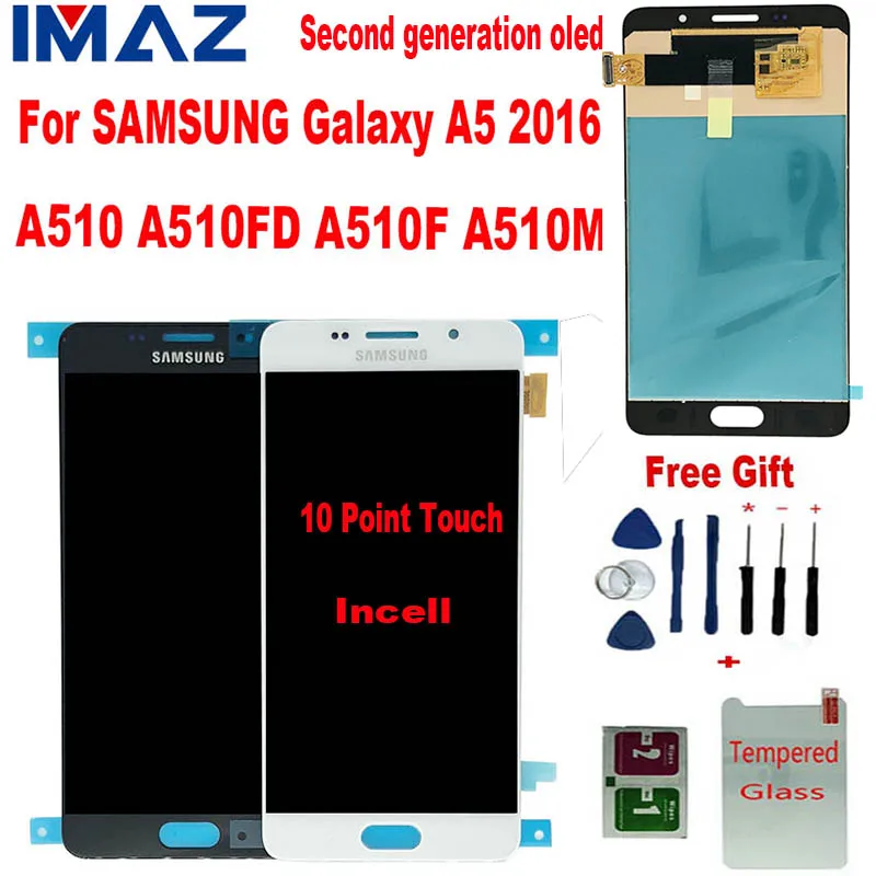 IMAZ 2ND OLED For Samsung Galaxy A5 2016 A510 A510F A510M A510FD A5100 Touch Screen Digitizer Assembly Replacment Parts For A51
IMAZ 2ND OLED For Samsung Galaxy A5 2016 A510 A510F A510M A510FD A5100 Touch Screen Digitizer Assembly Replacment Parts For A51