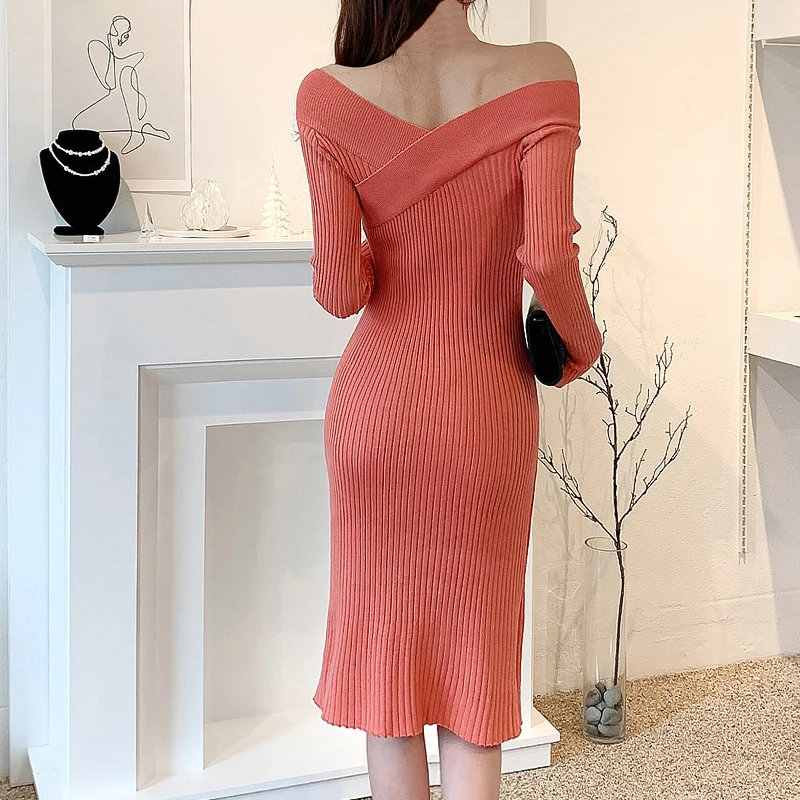 winter knitting one piece korean ladies maxi long SLeeve Sexy wrap Office off shoulder Party dress for women china clothing
winter knitting one piece korean ladies maxi long SLeeve Sexy wrap Office off shoulder Party dress for women china clothing