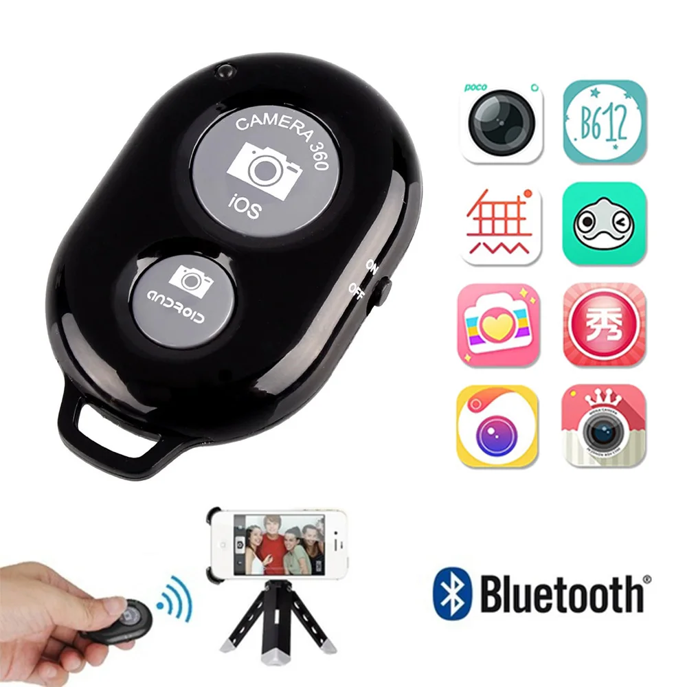 Bluetooth Remote Control Camera Shutter Wireless Selfie Button Clicker for iOS and Android Devices
Bluetooth Remote Control Camera Shutter Wireless Selfie Button Clicker for iOS and Android Devices