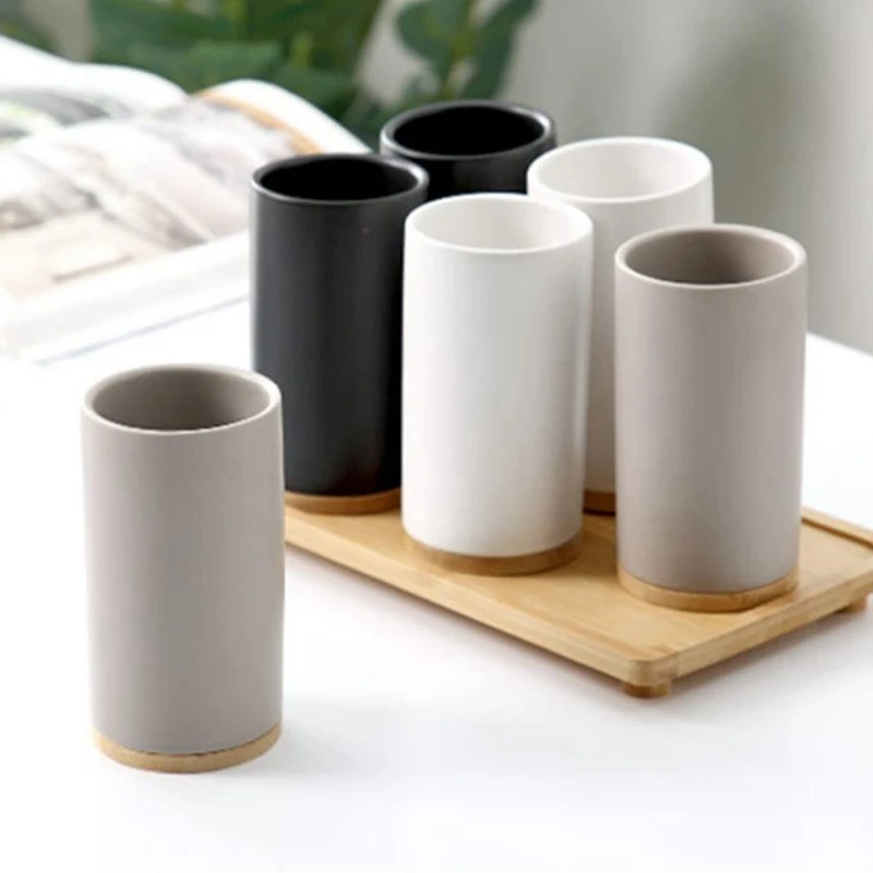 400Ml Ceramic Toothbrush Tumbler Bathroom Cup for and Toothpaste Matte Creative Water | Дом и сад