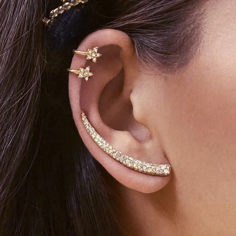 EN Gold Color 3 Pcs/Set Bohemian Fashion Punk Crystal Ear Clip Earrings For Women Rock Ear Cuff Girls Jewerly Vintage Gifts 2021
EN Gold Color 3 Pcs/Set Bohemian Fashion Punk Crystal Ear Clip Earrings For Women Rock Ear Cuff Girls Jewerly Vintage Gifts 2021