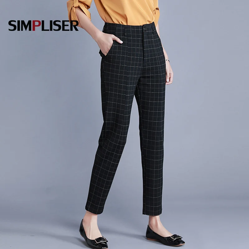 Trousers Women 2021 Plaid Black Female Harem Pants Pantalon Mujer Mid Waist Big Size Loose Pants Ladies Pantalon Femme
Trousers Women 2021 Plaid Black Female Harem Pants Pantalon Mujer Mid Waist Big Size Loose Pants Ladies Pantalon Femme