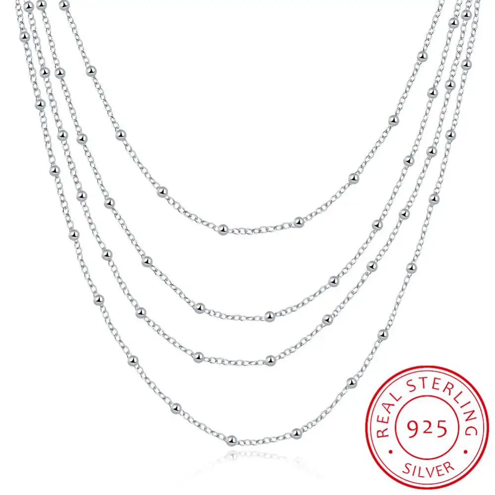 Elegant Women's Accessory Multilayers Beads Design Long Chain 925 Sterling Silver Fashion Necklace For Wedding Party
Elegant Women's Accessory Multilayers Beads Design Long Chain 925 Sterling Silver Fashion Necklace For Wedding Party